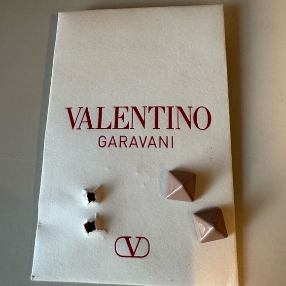 Valentino Garavani Women's Nude/Pink Tonal Rockstud Sandal Block Heels - Picture 16 of 17